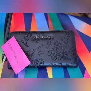 Betsey Johnson Cowboy Skulls Wallet NWT